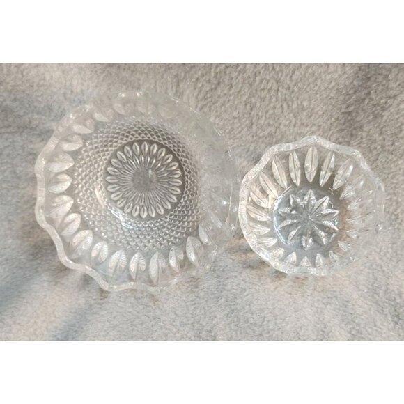 Glass Bowls Set Of 2 Decorative Serving Dishes Elegant Design Home Decor Collec - Picture 1 of 12